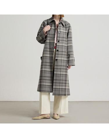 [컴젠] 여성 체크 맥코트 GRAY CHECK