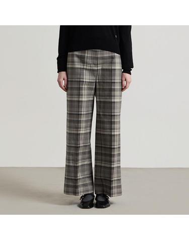 [컴젠] 여성 체크 와이드 팬츠 GRAY CHECK