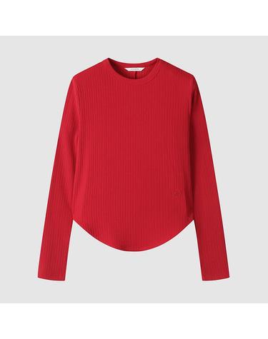 [컴젠] 여성 골조직 롱슬리브 티셔츠 RED