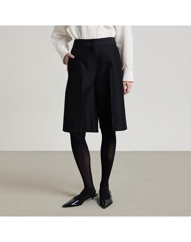 [컴젠] 여성 조직감 버뮤다 팬츠 BLACK