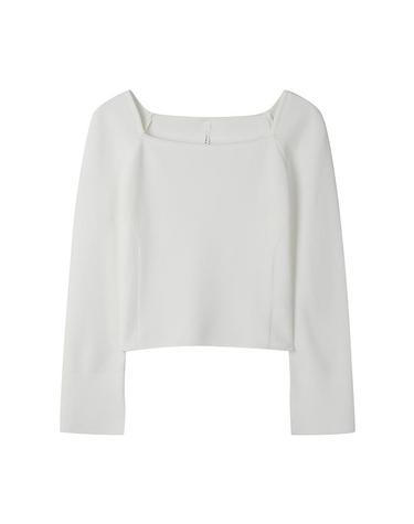 [컴젠] 여성 스퀘어넥 풀오버 IVORY
