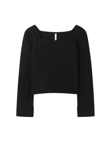 [컴젠] 여성 스퀘어넥 풀오버 BLACK