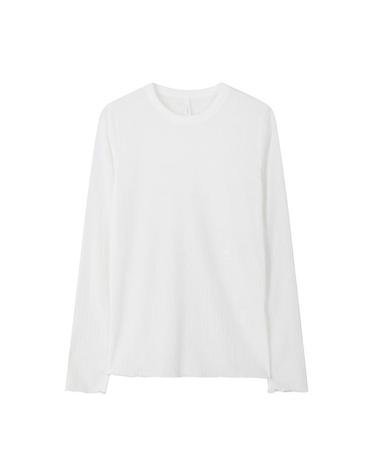 [컴젠] 여성 롱 슬리브 라운드넥 티셔츠 WHITE