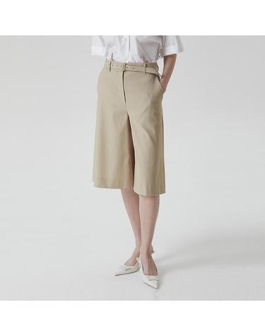 [컴젠] 여성 벨트 버뮤다 팬츠 BEIGE