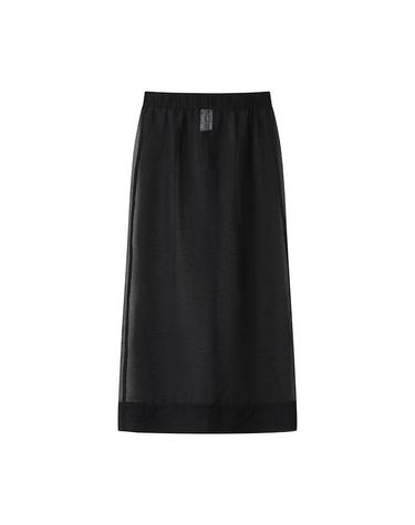 [컴젠] 여성 시스루 스커트 BLACK