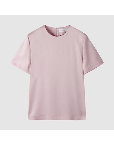 [컴젠] 여성 라운드넥 반소매 블라우스 L PINK