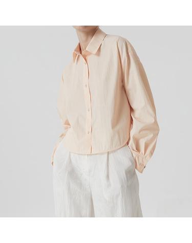 [컴젠] 여성 백 레이어드 크랍셔츠 PEACH