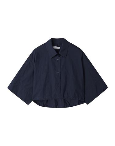 [컴젠] 여성 루즈핏 크랍 셔츠 D NAVY