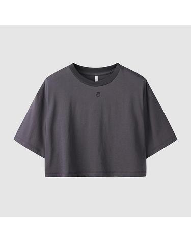 [컴젠] 여성 로고 크롭 반팔 티셔츠 GRAY