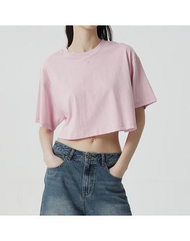 [컴젠] 여성 로고 크롭 반팔 티셔츠 L PINK