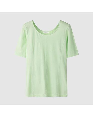 [컴젠] 여성 세미 보트넥 5부 티셔츠 LIME