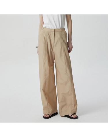 [컴젠] 여성 백벤딩 볼륨 나일론 팬츠 BEIGE