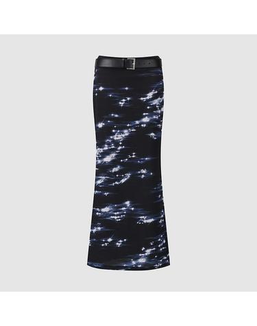 [컴젠] 여성 PRT H라인 스커트 D NAVY PRINT