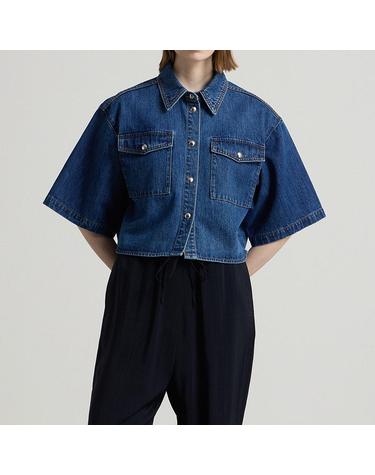 [컴젠] 여성 데님 반팔 셔켓 JEAN