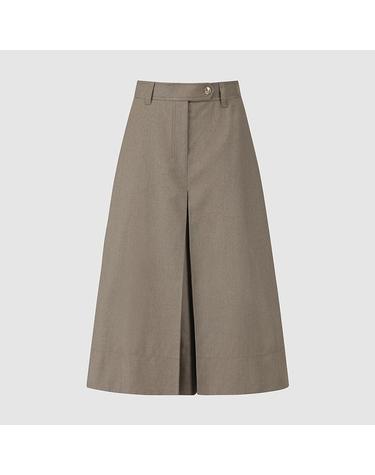 [컴젠] 여성 맞주름 A라인 스커트 KHAKI BEIGE MG
