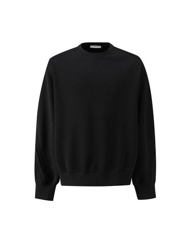 [컴젠] 남성 히든 배색 디테일 맨투맨 티셔츠 BLACK