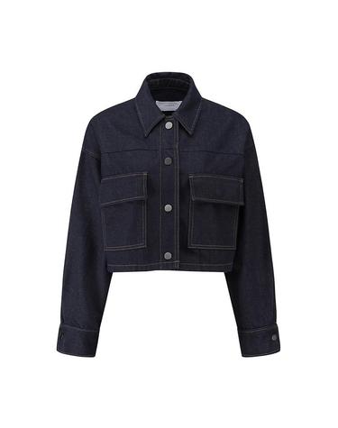[컴젠] 여성 오버숄더 크랍 데님 쟈켓 JEAN