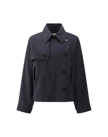 [컴젠] 여성 라운드 쉐입 변형 숏 트렌치 D NAVY
