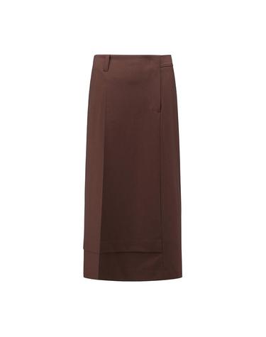 [컴젠] 여성 비대칭 H라인 롱스커트 BROWN