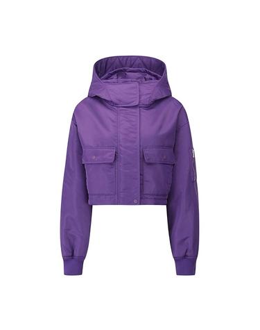 [컴젠] 여성 크랍 후드 봄버 점퍼 D PURPLE