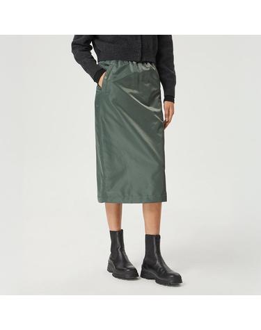 [컴젠] 여성 나일론 패딩 밴딩 스커트 KHAKI