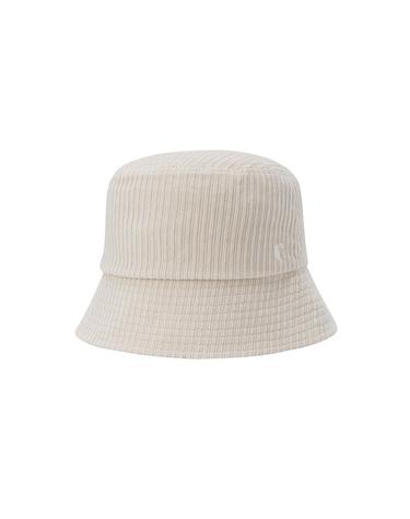 [컴젠] 여성 로고자수 코듀로이 버킷햇 IVORY