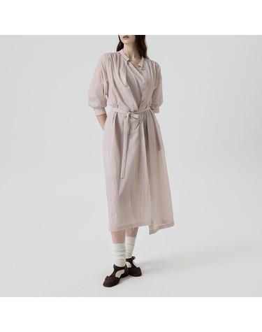 [컴젠] 여성 원피스형 롱 셔츠 L PINK
