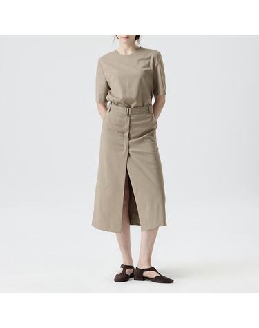 [컴젠] 여성 벨티드 랩스타일 원피스 D BEIGE