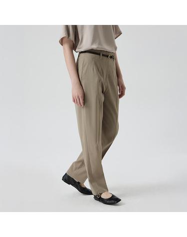 [컴젠] 여성 허리 다트 벨트 팬츠 L KHAKI