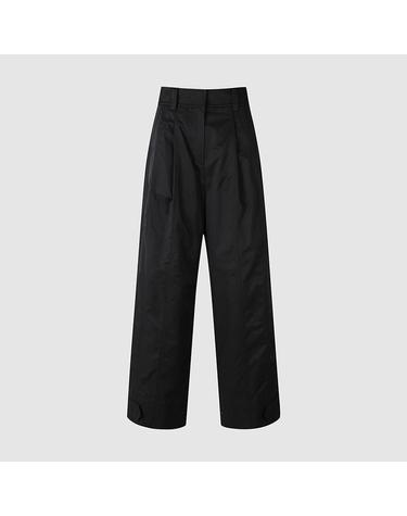 [컴젠] 여성 턱 디테일 세미와이드 팬츠 BLACK
