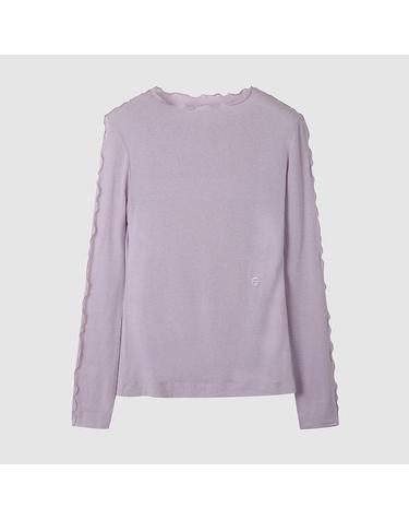 [컴젠] 여성 보트넥 자수 티셔츠 LILAC