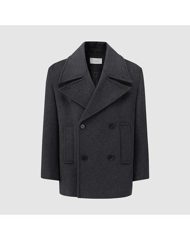 [컴젠] 남성 울 블렌드 피코트 CHARCOAL MG
