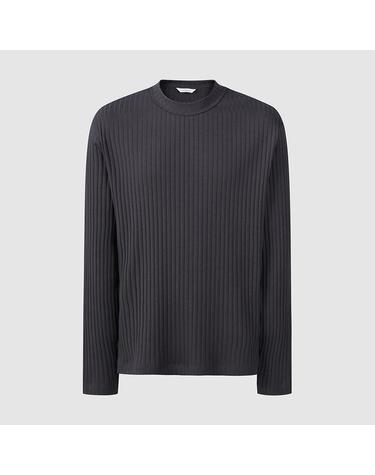 [컴젠] 남성 라운드넥 골지 티셔츠 CHARCOAL