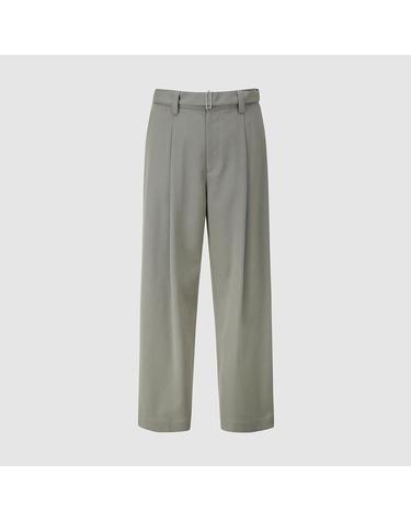 [컴젠] 남성 벨티드 원턱 와이드팬츠 KHAKI