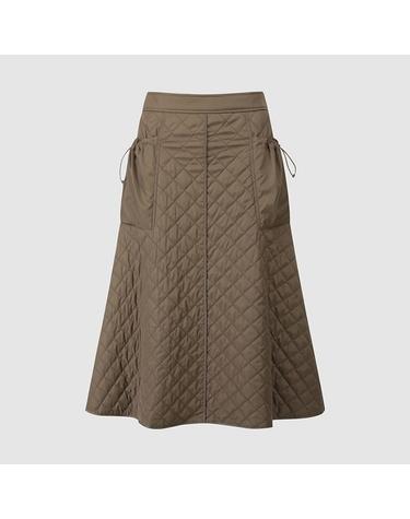 [컴젠] 여성 퀼팅 A라인 스커트 KHAKI BROWN