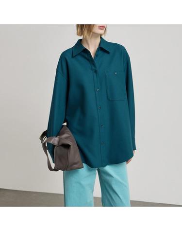 [컴젠] 여성 오버사이즈 빅포켓 셔츠 D GREEN