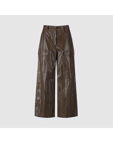 [컴젠] 여성 에코레더 카고 팬츠 BROWN