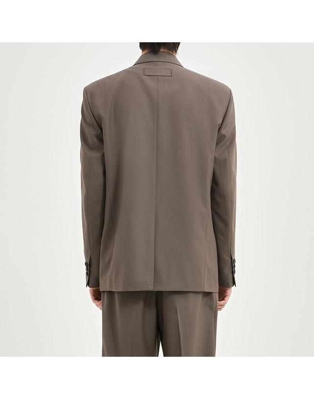 컴젠 [컴젠] 남성 언밸런스 레이어드 싱글 자켓 BROWN 착용컷