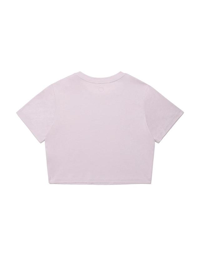컴젠 [컴젠] 여성 크롭트 반팔 티셔츠 LILAC 착용컷