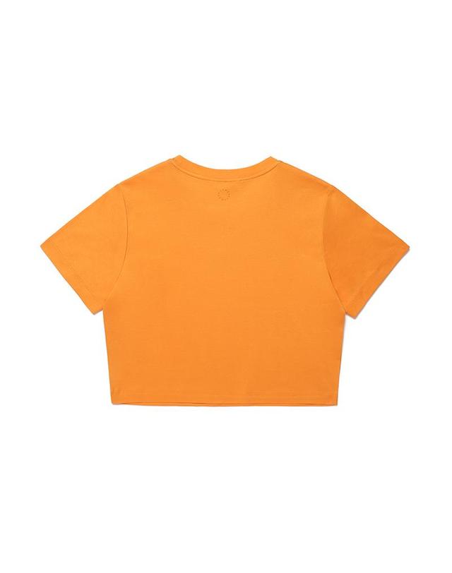 컴젠 [컴젠] 여성 크롭트 반팔 티셔츠 ORANGE 착용컷