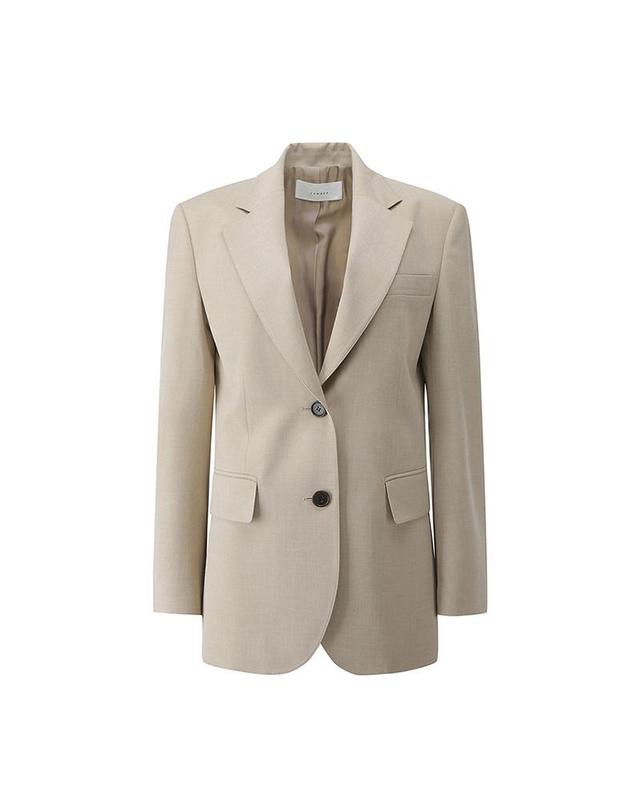 컴젠 [컴젠] 여성 테일러드 루즈핏 자켓 KHAKI BEIGE 착용컷