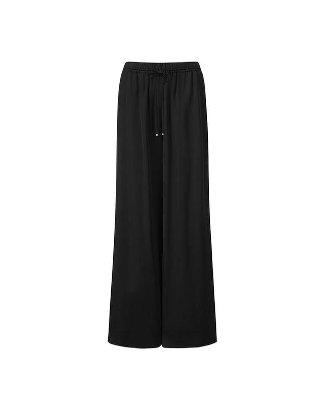 컴젠 [컴젠] 여성 스트링 밴딩 사틴 팬츠 BLACK 착용컷
