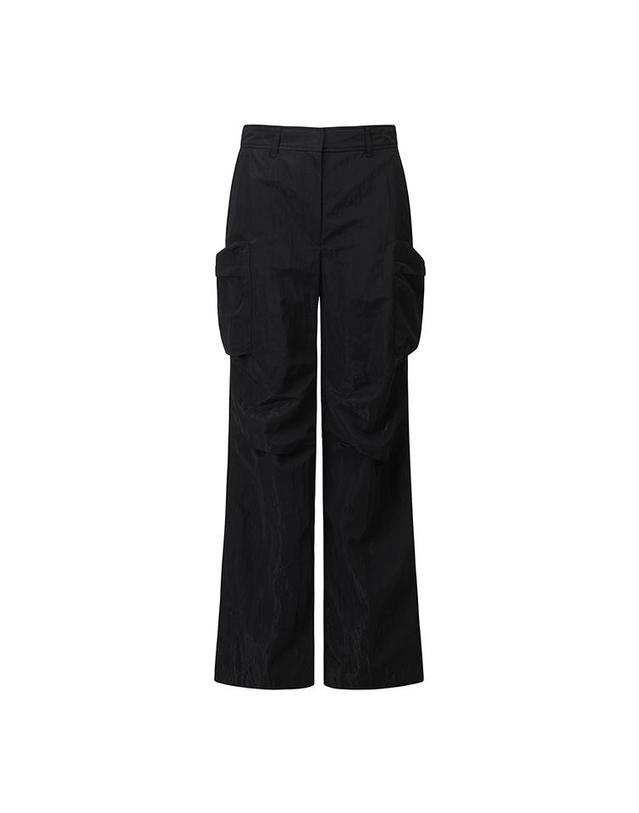 컴젠 [컴젠] 여성 포켓 부츠컷 카고 팬츠 BLACK 착용컷