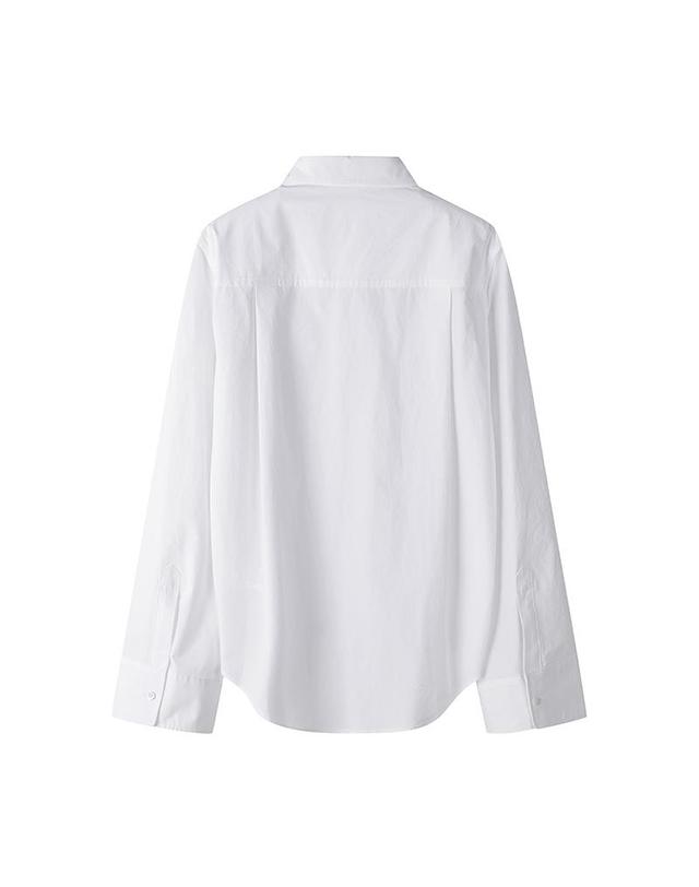 컴젠 [컴젠] 여성 와이드 커프스 롱슬리브 셔츠 WHITE 착용컷