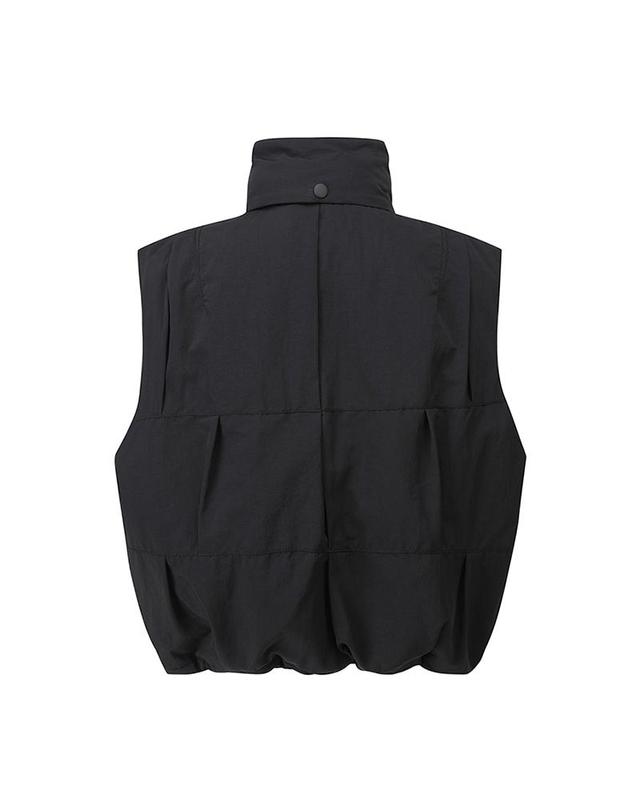 컴젠 [컴젠] 여성 터크 디테일 패디드 베스트 BLACK 착용컷