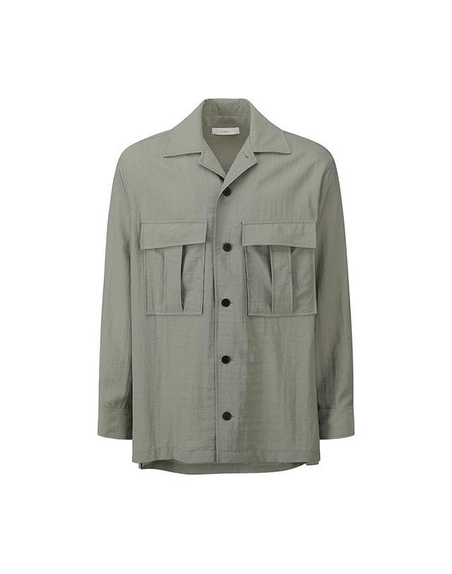 컴젠 [컴젠] 남성 내추럴 터치오버핏 셔츠 L KHAKI 착용컷