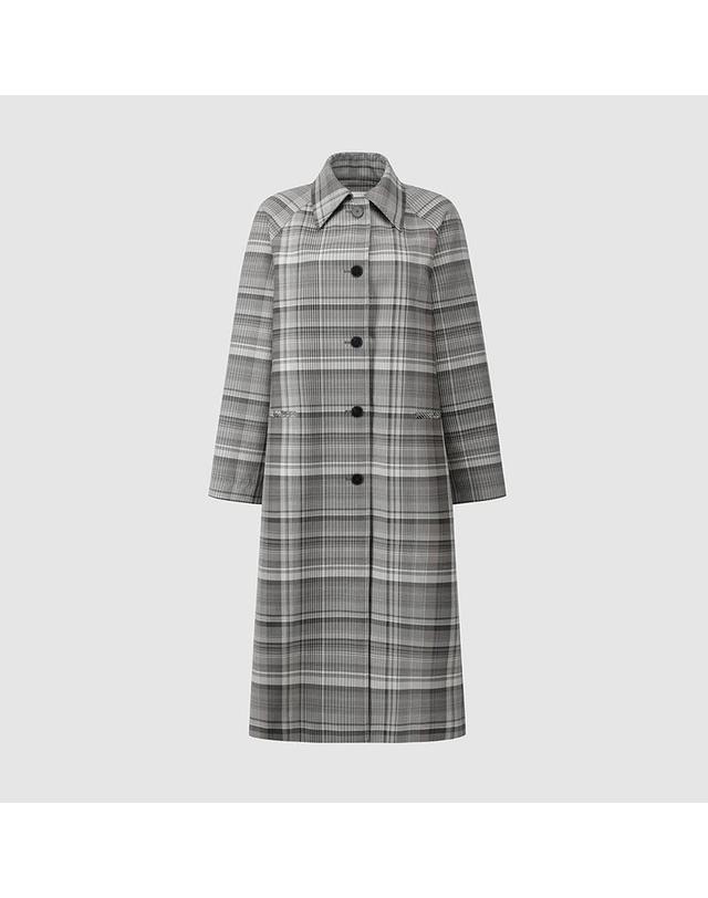 컴젠 [컴젠] 여성 체크 맥코트 GRAY CHECK 착용컷