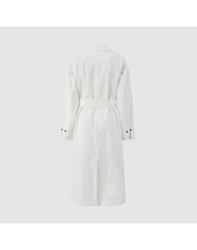 컴젠 [컴젠] 여성 링클 카라 포인트 코트 OFF WHITE 착용컷
