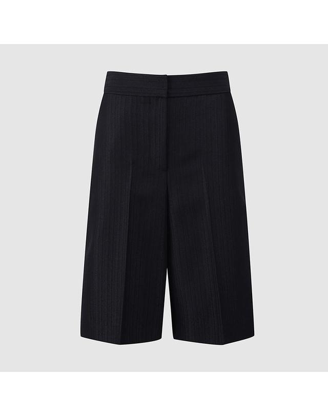 컴젠 [컴젠] 여성 조직감 버뮤다 팬츠 BLACK 착용컷