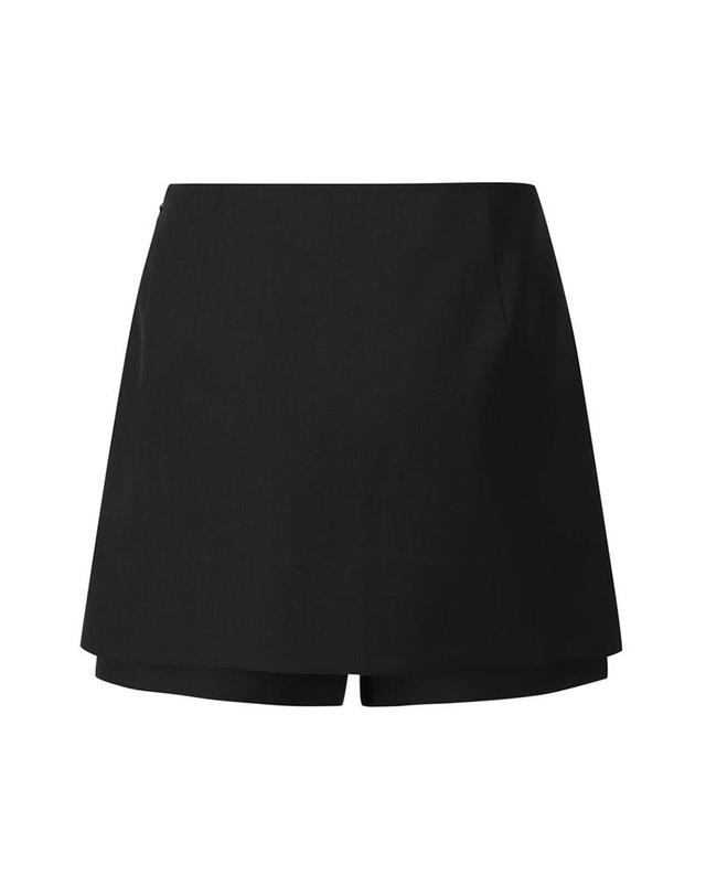 컴젠 [컴젠] 여성 미니 스커트 레이어드 팬츠 BLACK 착용컷